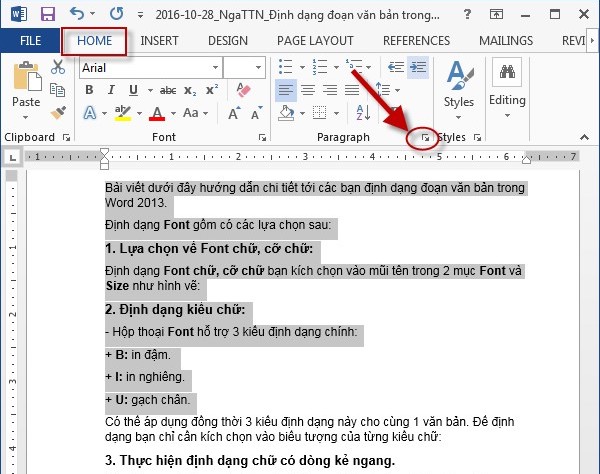 Thủ thuật định dạng văn bản Word đơn giản nhanh chóng